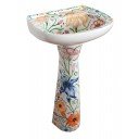 Mexican Talavera Pedestal Sink Flores De Abril